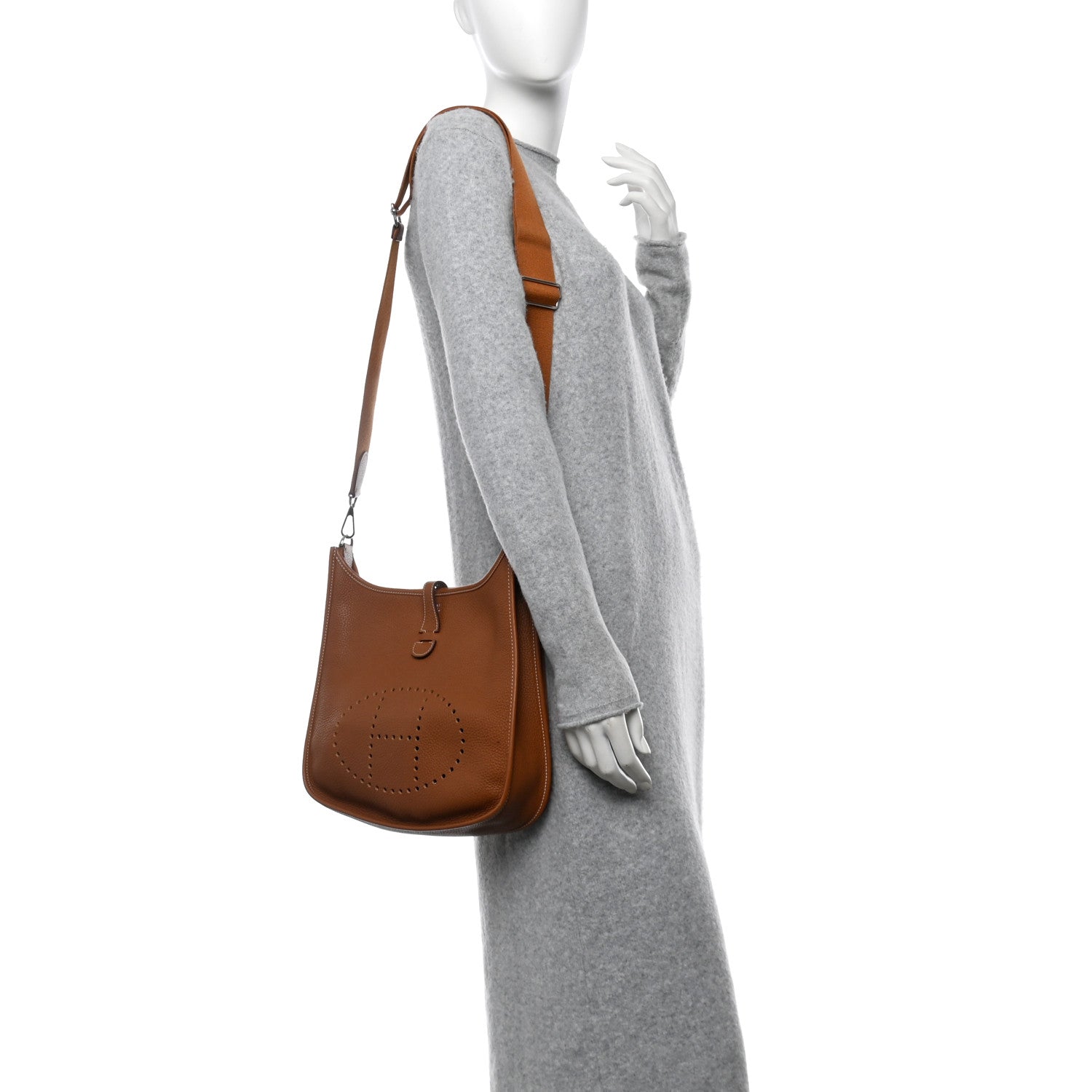 Hermes Taurillon Clemence Evelyne III PM Gold 2 of 12