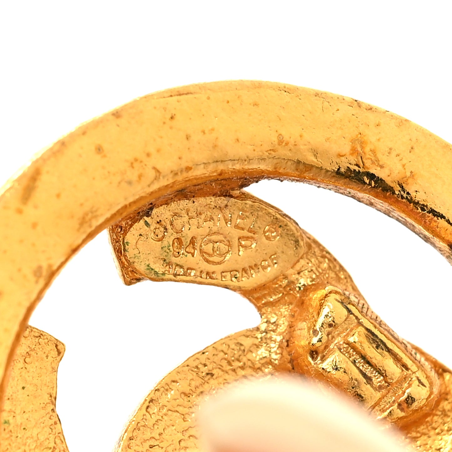 Metal CC Clip On Earrings Gold