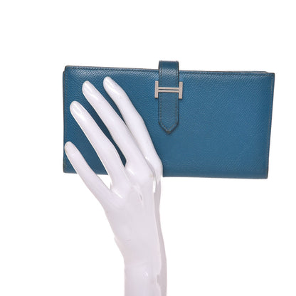 Hermes Epsom Bearn Gusset Wallet Bleu Izmir 2 of 12
