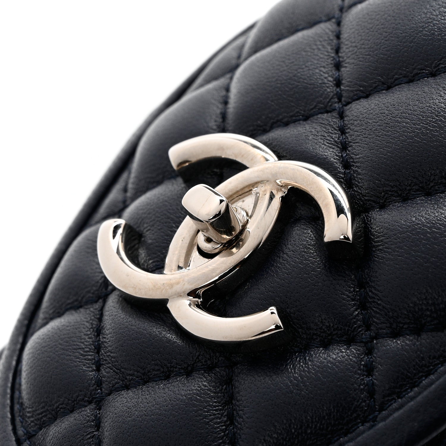 Chanel Lambskin Quilted CC Turnlock Loafers 37 Navy 9 of 10