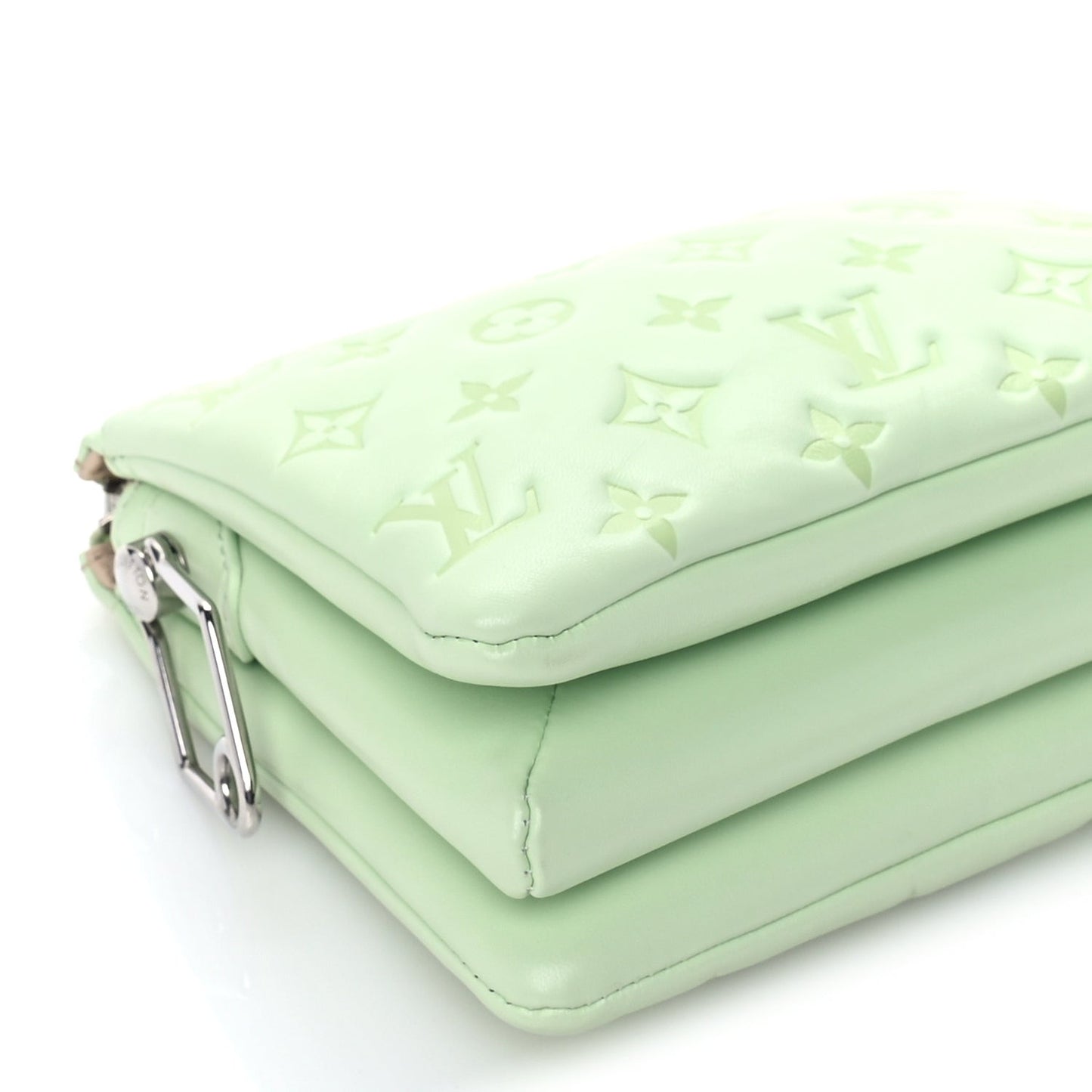 Lambskin Embossed Monogram Coussin BB Green