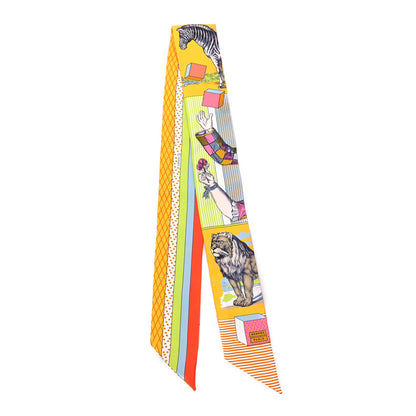 Hermes Silk Twilly Grand Theatre Nouveau Soleil Vert Fluo Multicolor 2 of 4