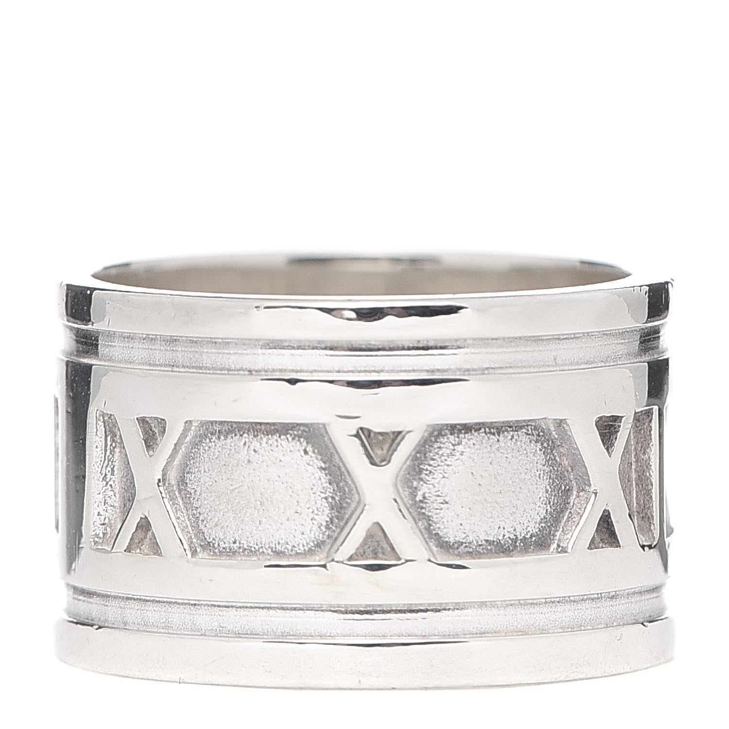 Tiffany Sterling Silver 12mm Atlas Band Ring 51 5.5 1 of 5