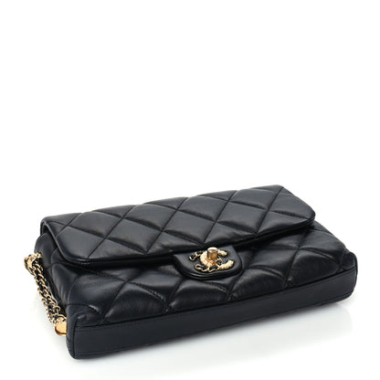Chanel Lambskin Quilted Crush on Chains Flap Bag Black 3 of 9