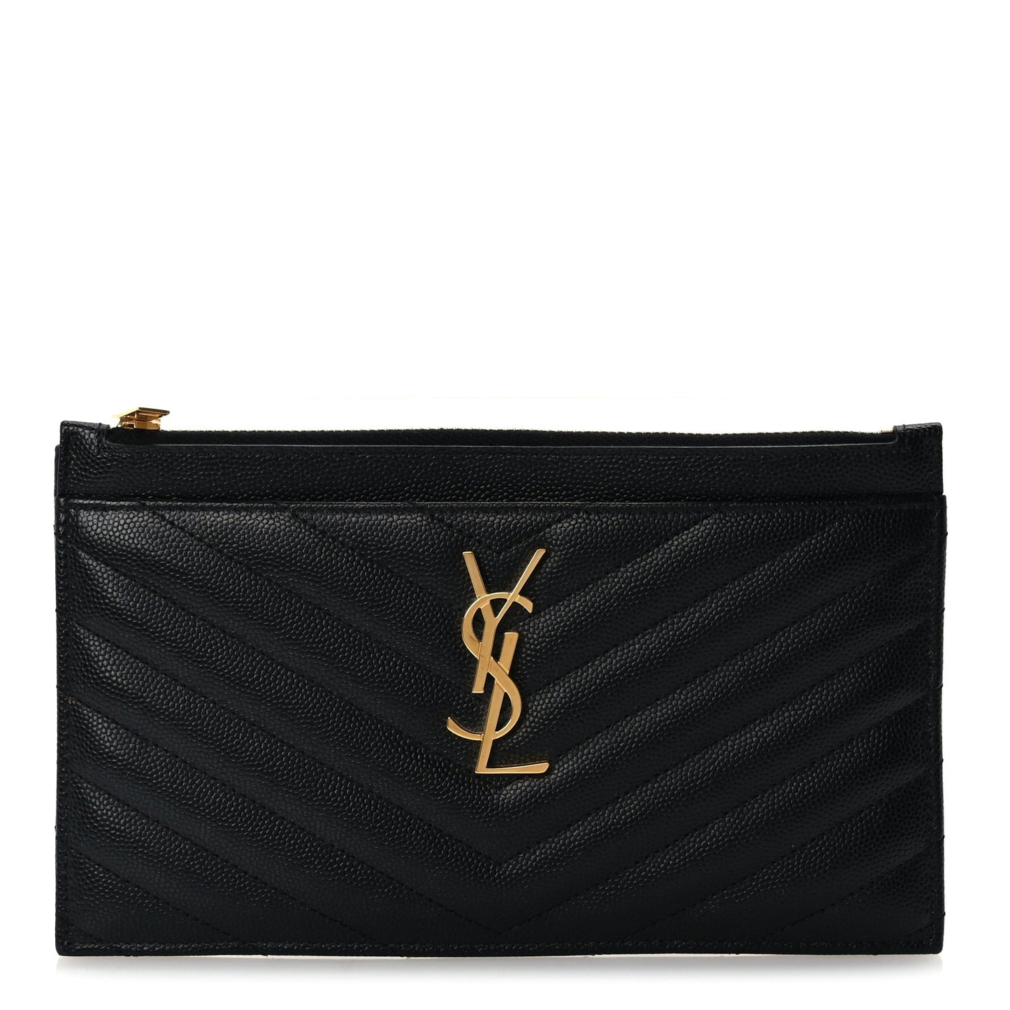 Grain De Poudre Chevron Monogram Bill Pouch  Black