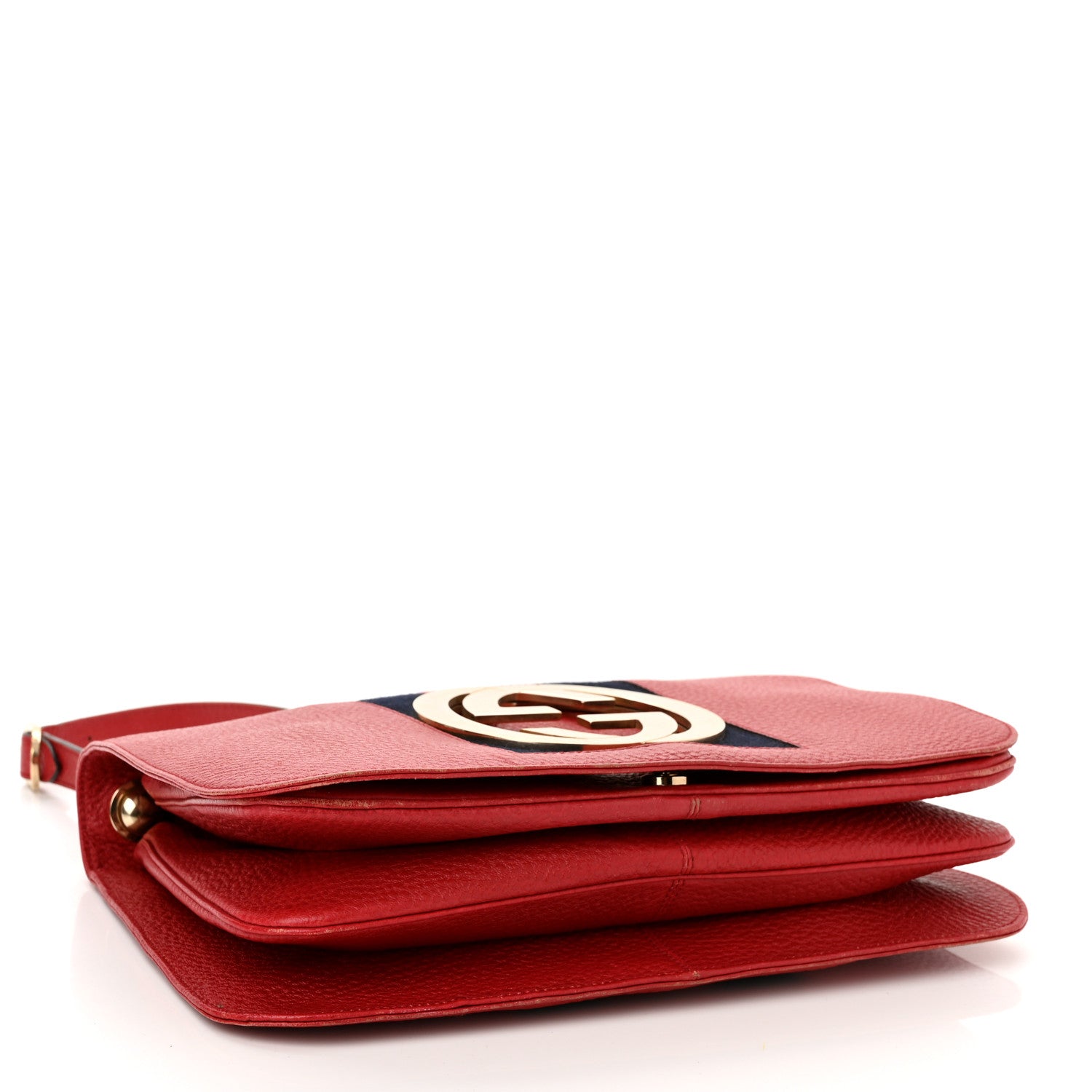 Gucci Pebbled Calfskin Web Blondie Hobo Red 4 of 15