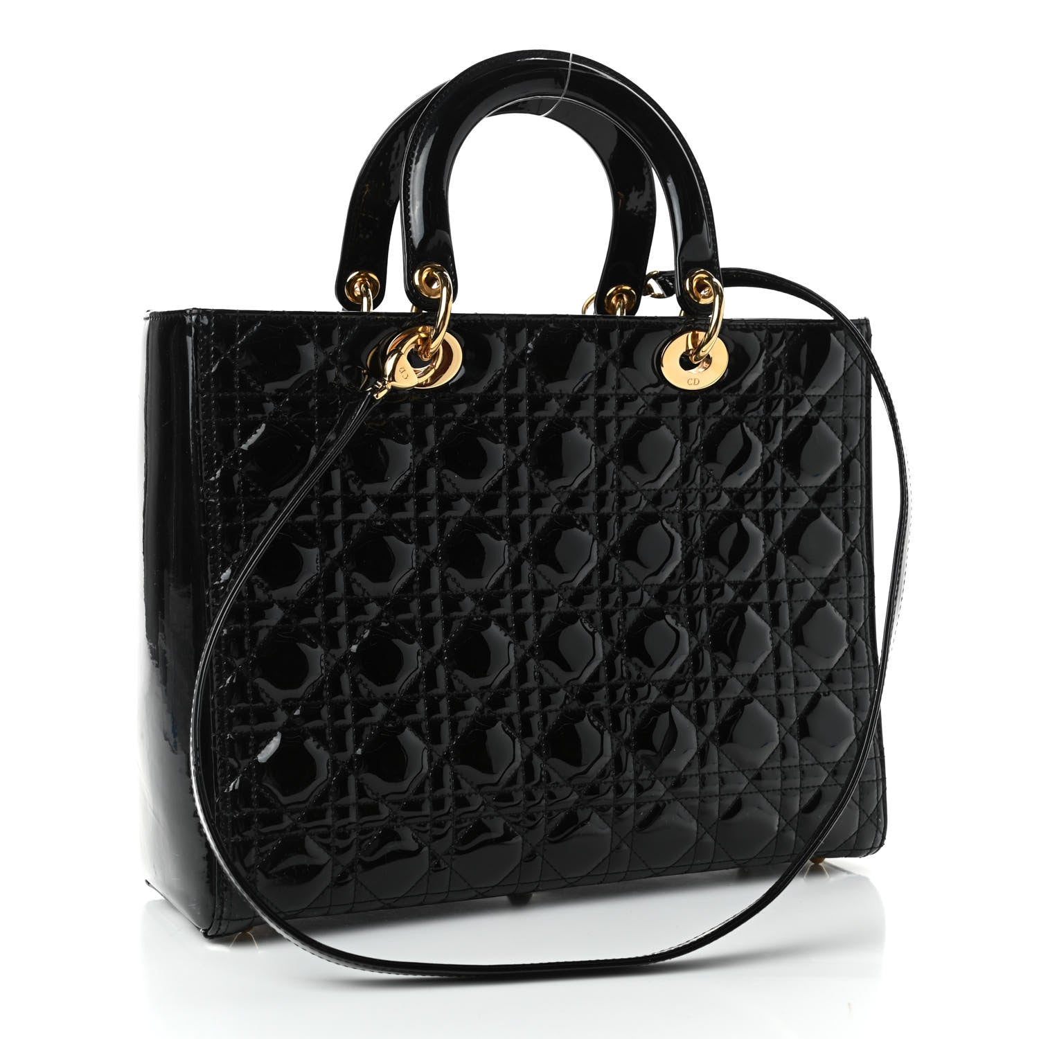 Christian Dior Patent Cannage Large Lady Dior Black 2 of 6