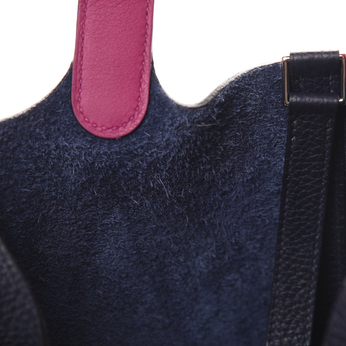 Taurillon Clemence Swift Eclat Picotin Lock 18 PM Bleu Nuit Rose Pourpre