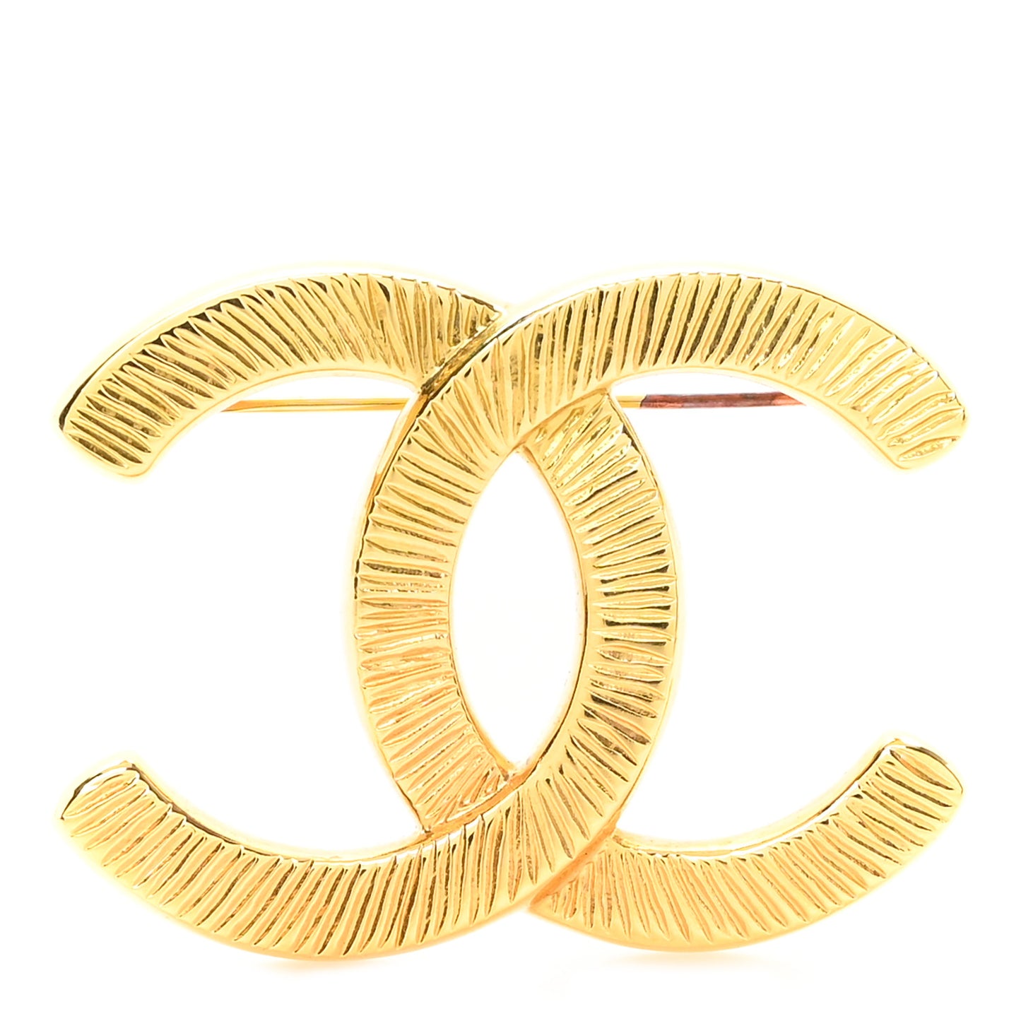 Metal CC Brooch Gold