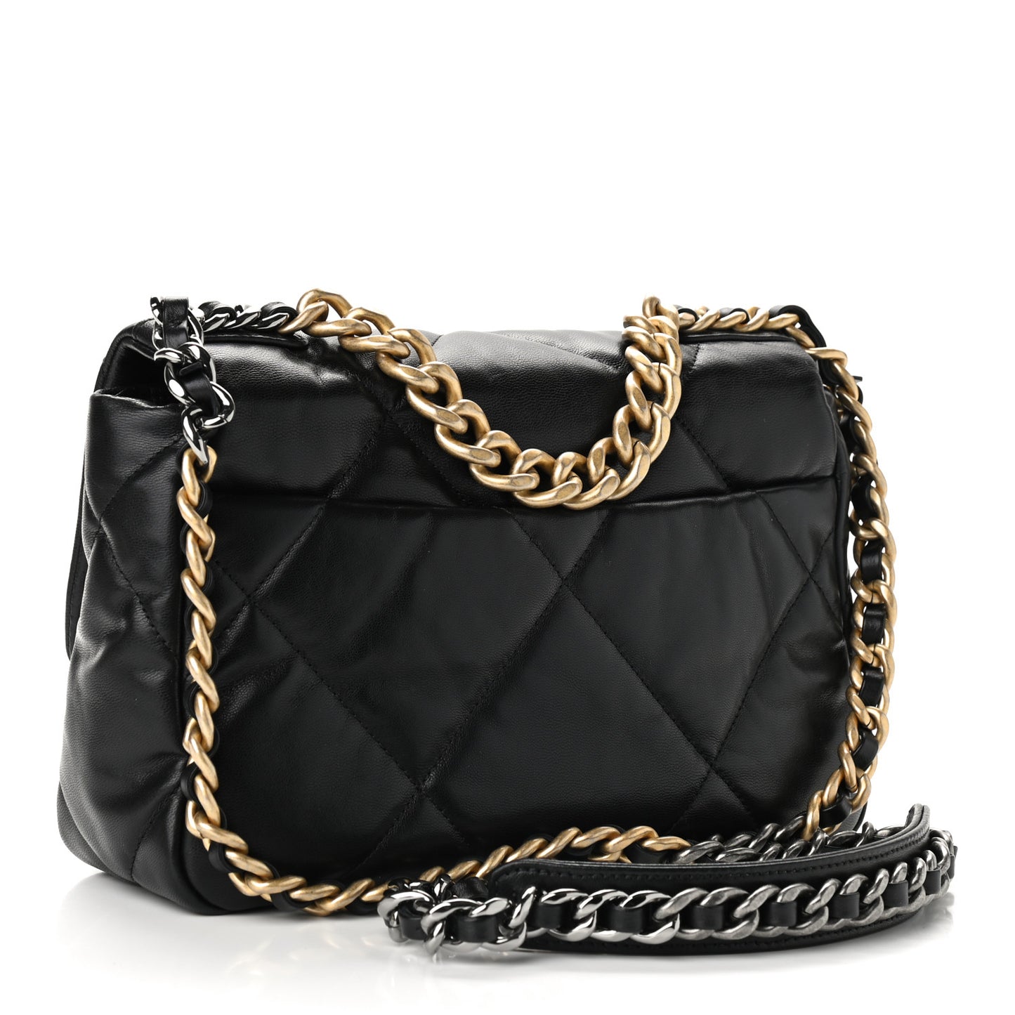 Goatskin Quilted Medium Chanel 19 Flap Black