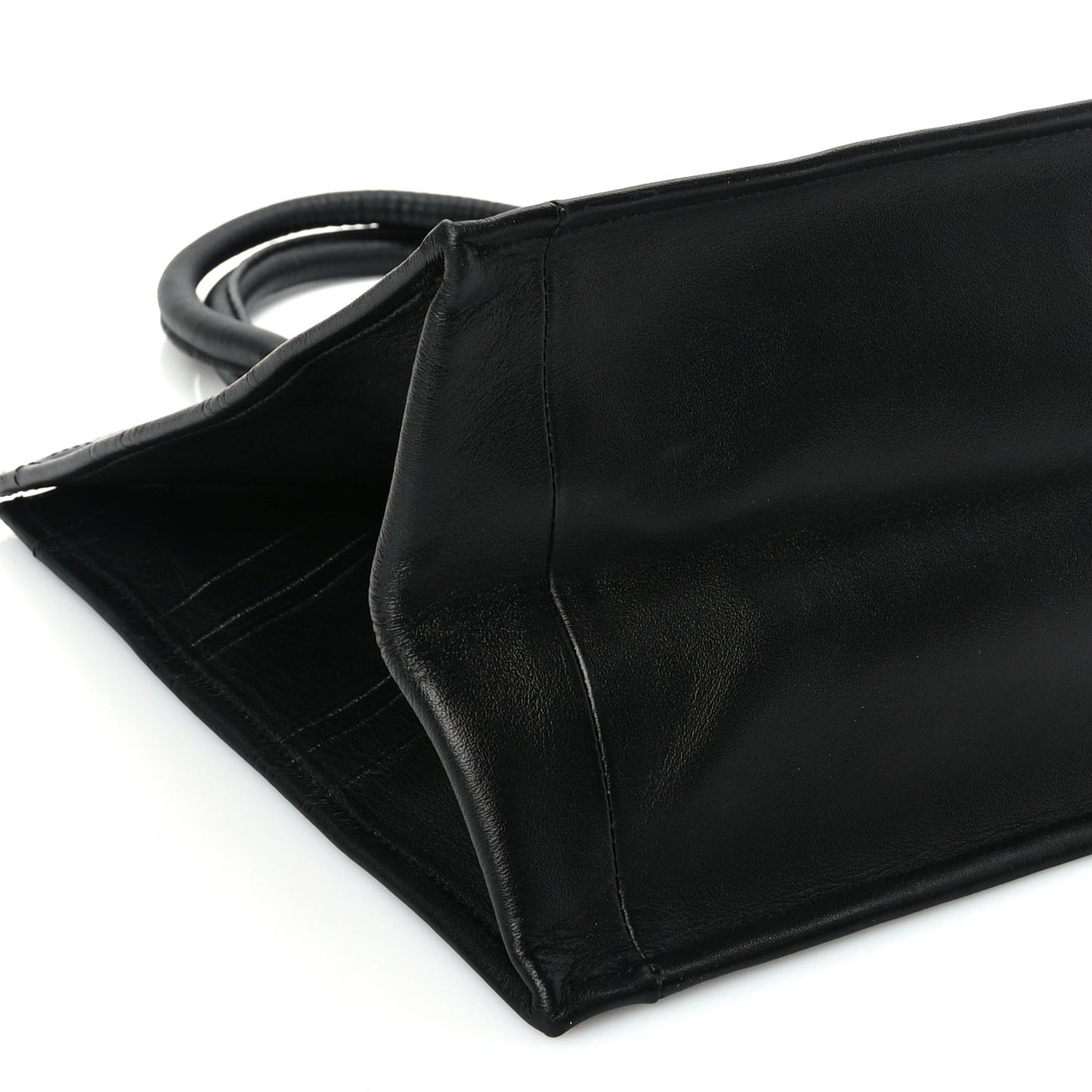 Calfskin Embossed Medium Book Tote Black