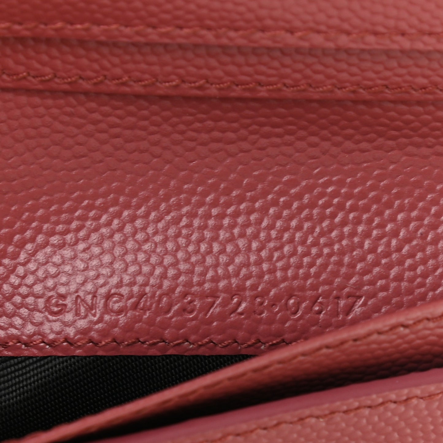 Grain De Poudre Matelasse Chevron Monogram Compact Zip Around Wallet Dark Rose