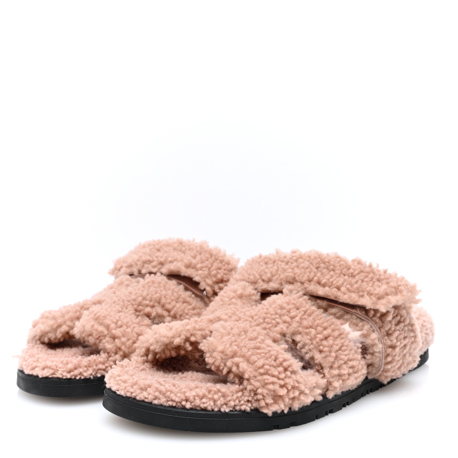 Hermes Woolskin Womens Chypre Sandals 38 Bois De Santal 2 of 8