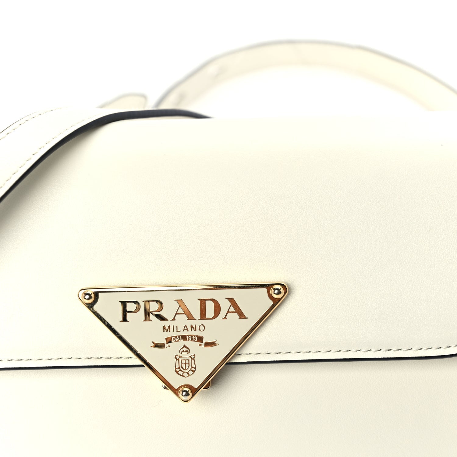 Prada Box Calfskin Triangle Embleme Flap Shoulder Bag  White 6 of 8