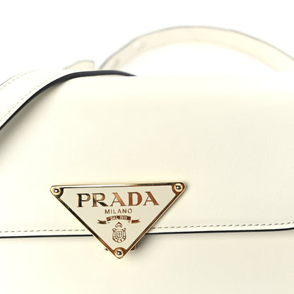 Prada Box Calfskin Triangle Embleme Flap Shoulder Bag  White 6 of 8