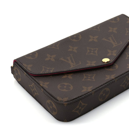 Louis Vuitton Monogram Pochette Felicie Chain Wallet Fuchsia 8 of 9