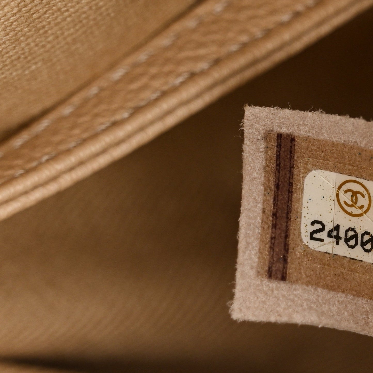 Caviar Stitched Shopping Tote Beige