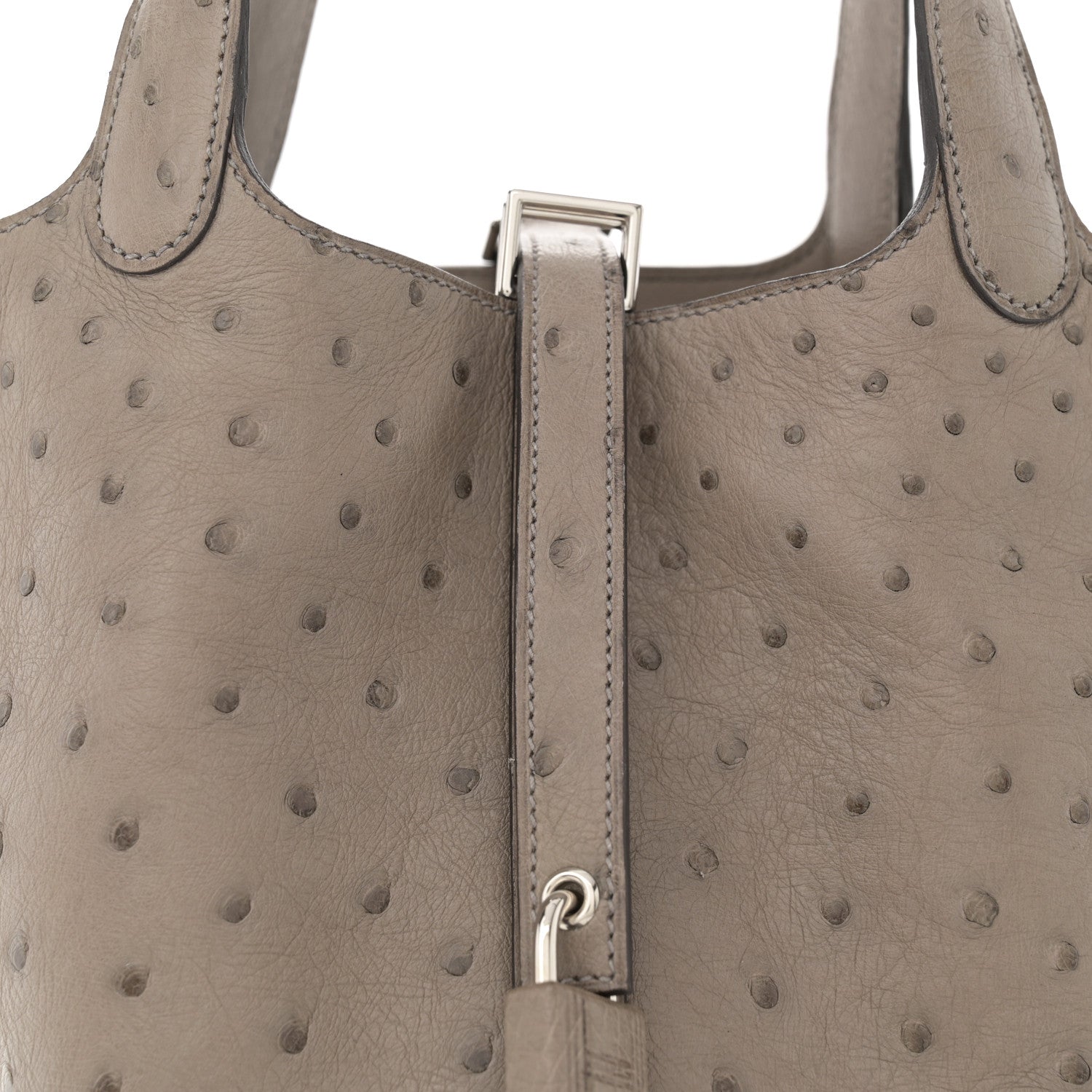 Hermes Ostrich Picotin Lock 18 Gris Tourterelle 8 of 13