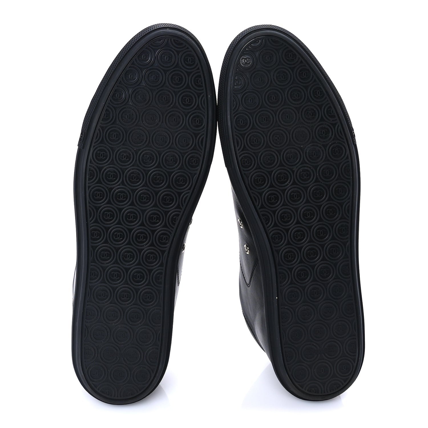 Chanel Calfskin Mens CC Cap Toe Sneakers 41 Black 6 of 8