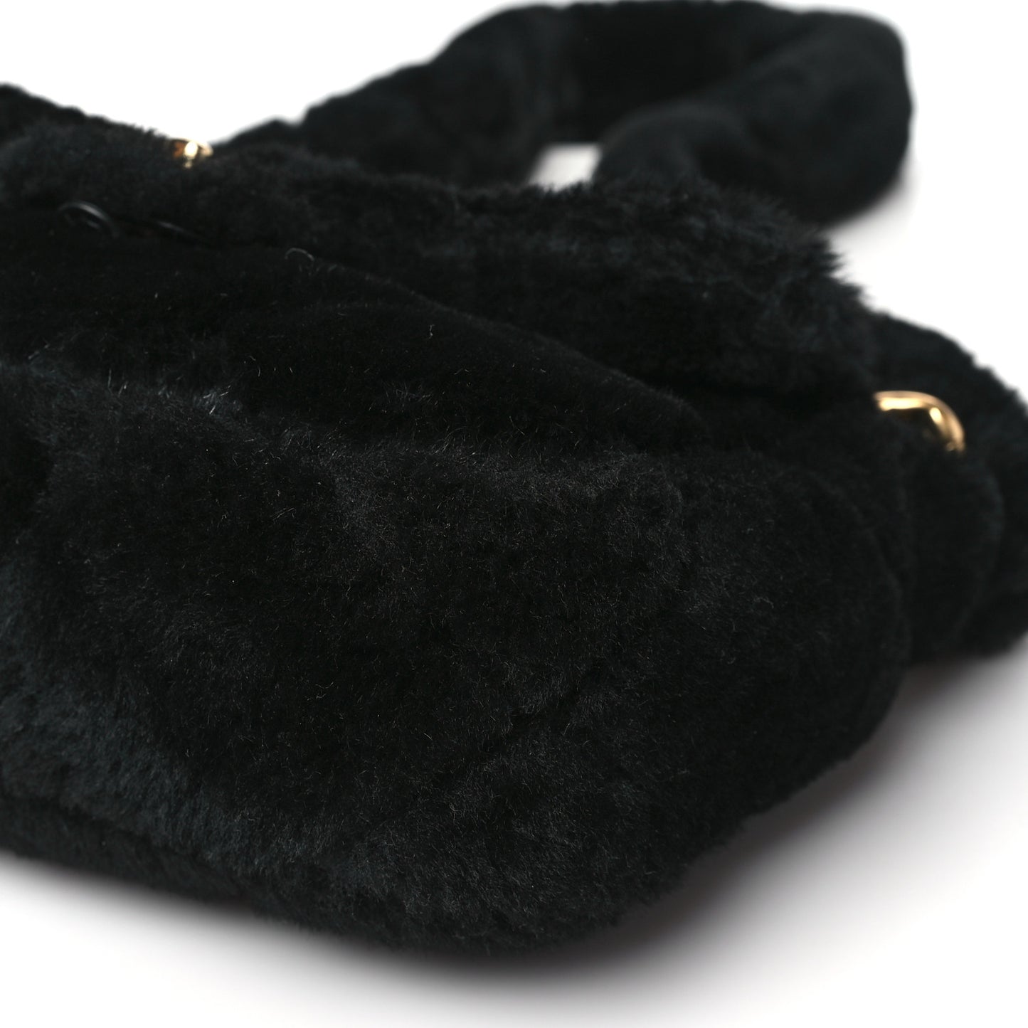 Shearling Quilted Coconing Single Flap Black