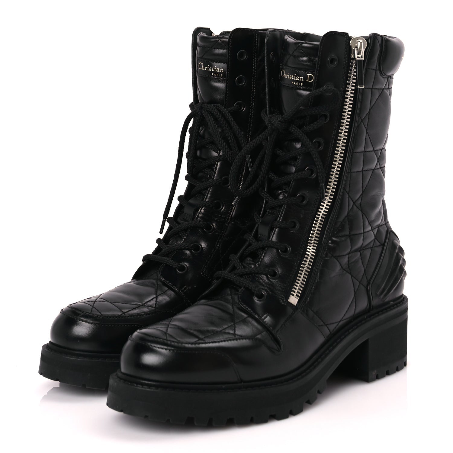 Christian Dior Calfskin Cannage D-Leader Ankle Boot 41 Black 3 of 8