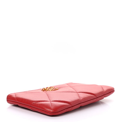 Chanel Shiny Goatskin Quilted Small Chanel 19 Pouch Red 4 of 7