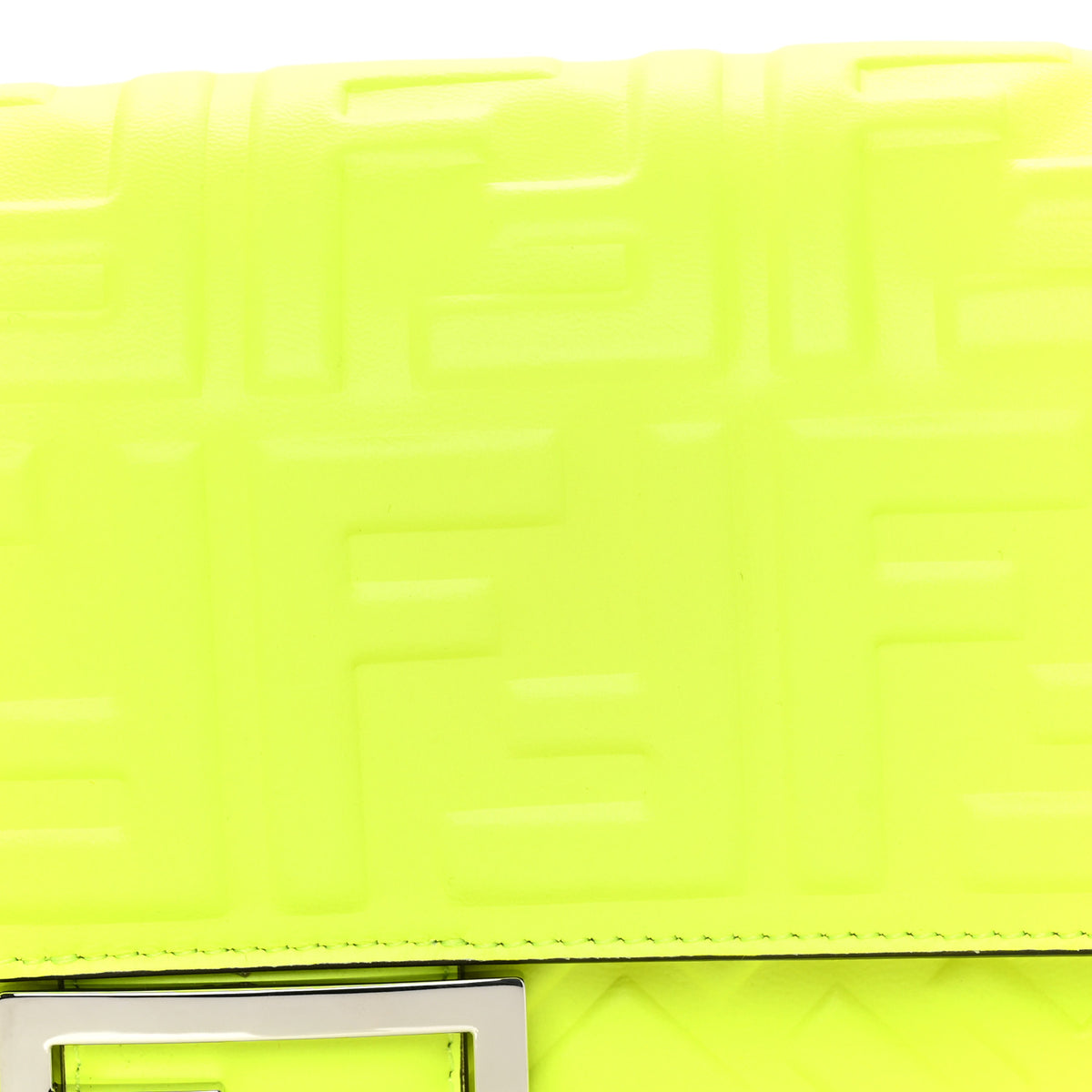X MARC JACOBS Nappa FF 1974 Embossed Baguette Yellow Fluo