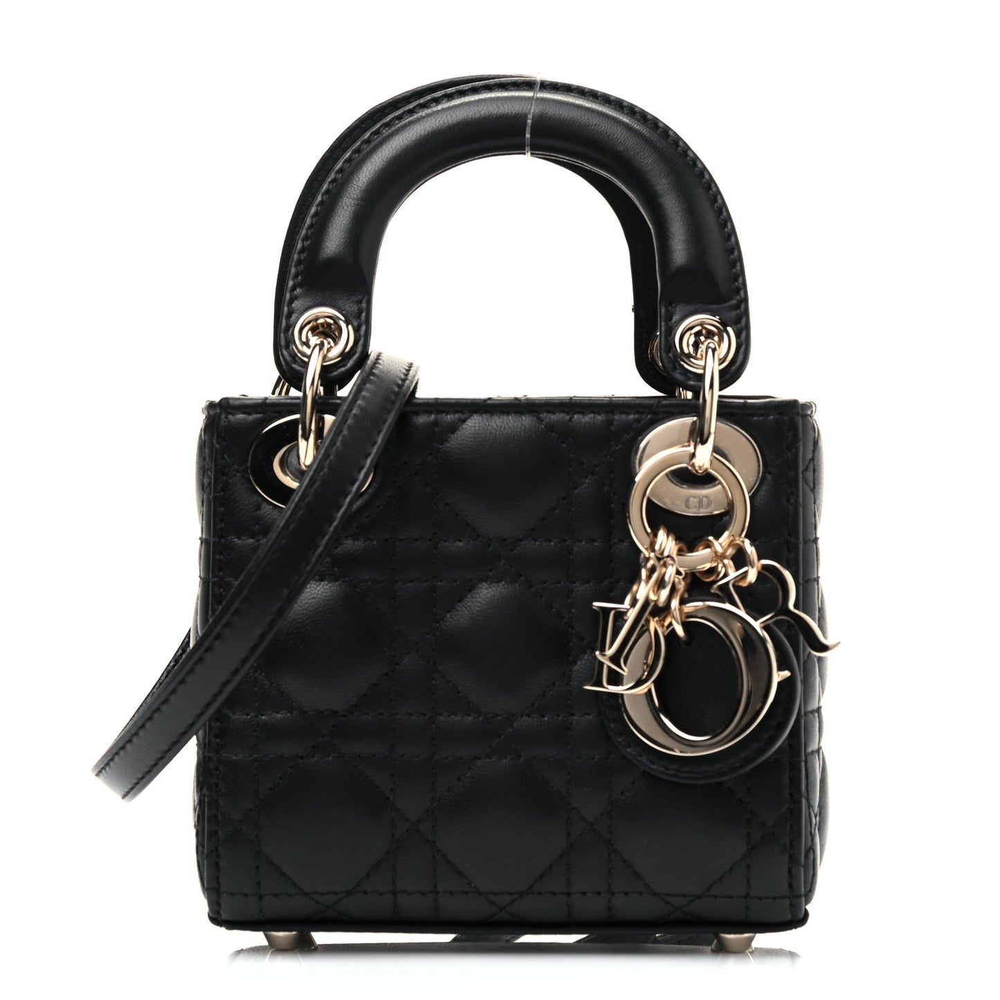 Lambskin Cannage Micro Lady Dior Black