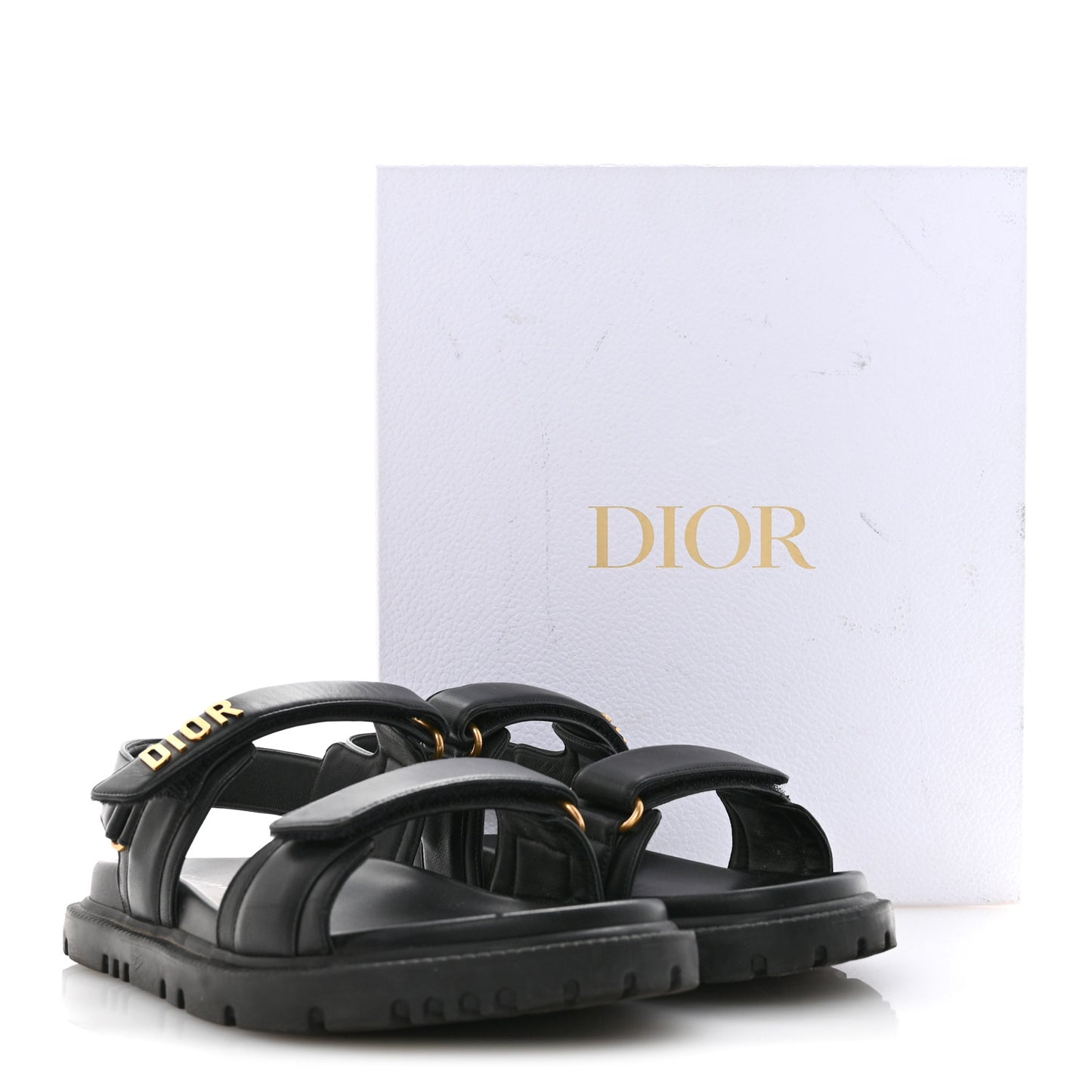 Lambskin Dioract 10mm Slide Sandals 39.5 Black
