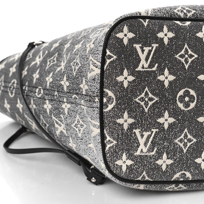 Louis Vuitton Denim Monogram Jacquard Neverfull MM Grey 8 of 9