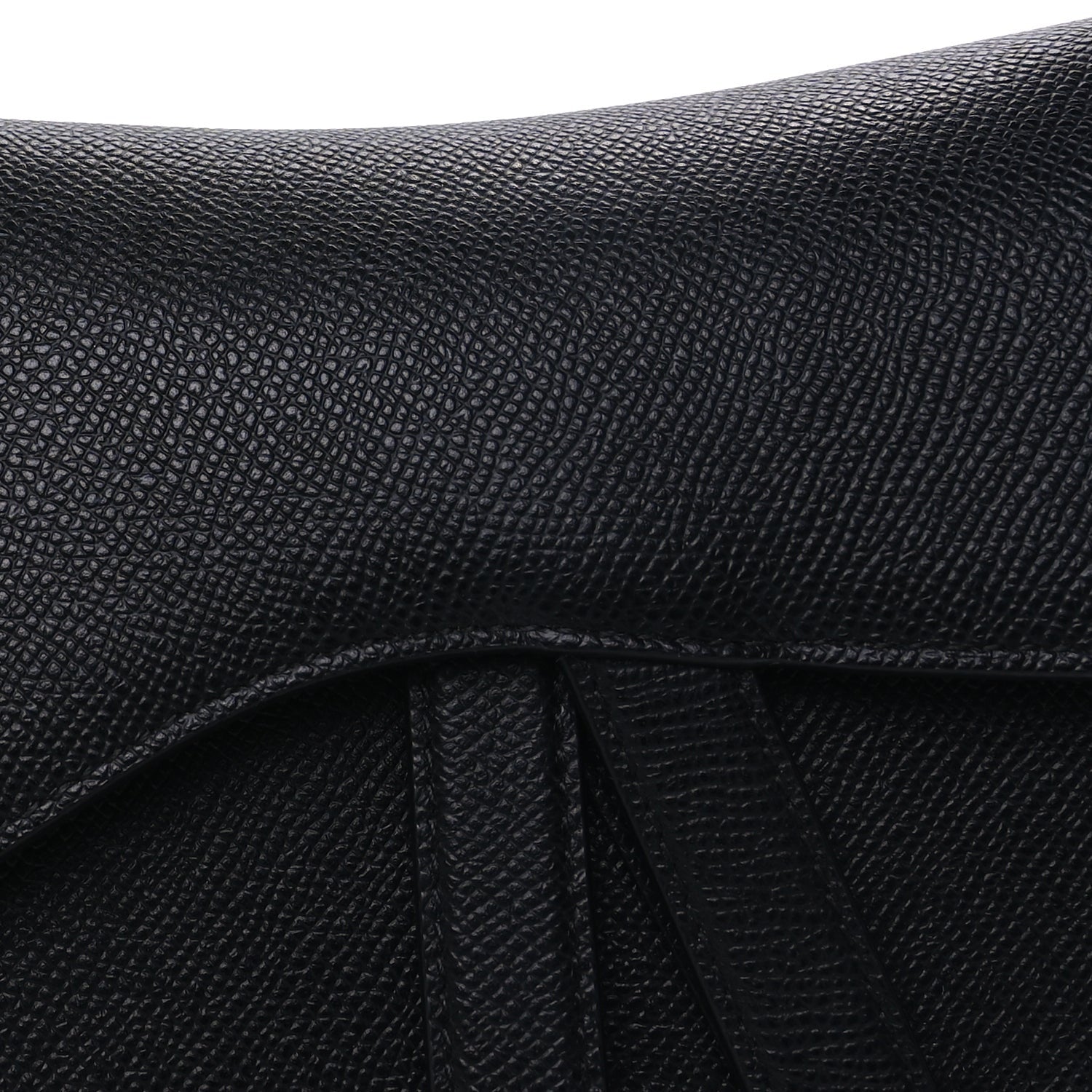 Christian Dior Grained Calfskin Saddle Bag With Strap Black 6 of 8