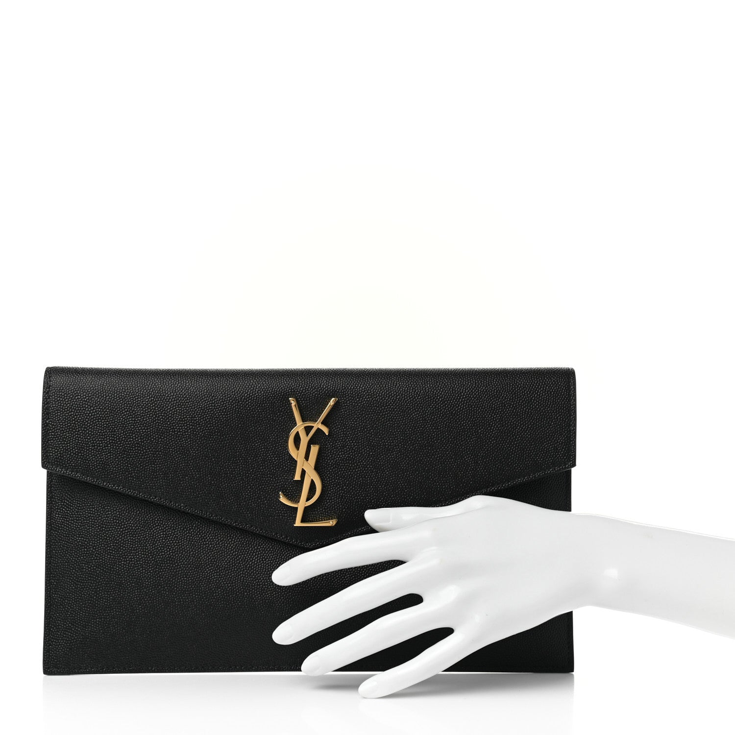Saint Laurent Grain De Poudre Uptown Pouch Black 2 of 11
