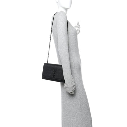Saint Laurent Grain De Poudre Medium Classic Monogram Monochrome Kate Satchel Black 2 of 13