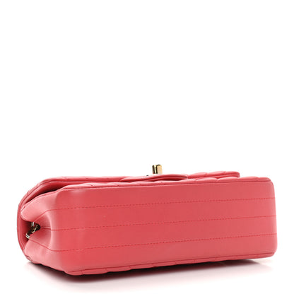 Chanel Lambskin Chevron Quilted Mini Rectangular Flap Pink 3 of 9