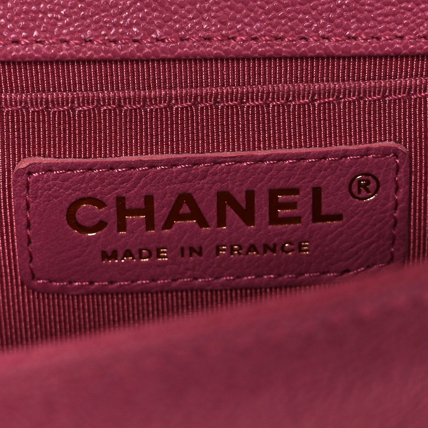 Caviar Chevron Quilted Small Boy Flap Dark Pink