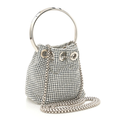 Jimmy Choo Satin Crystal Embellished Micro Bon Bon Bag Silver 3 of 10