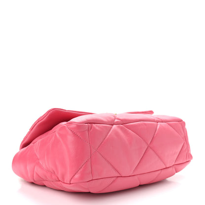 Chanel Goatskin Quilted Large Chanel 19 Flap Dark Pink 4 of 9