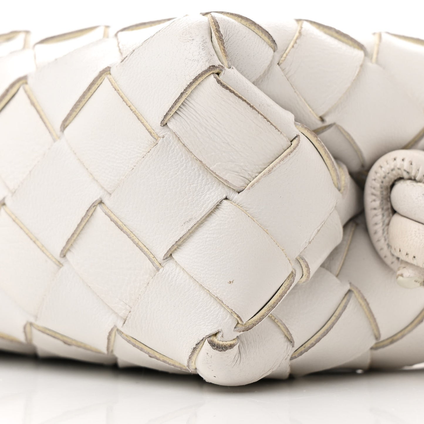 Nappa Intrecciato Candy Loop Camera Bag White