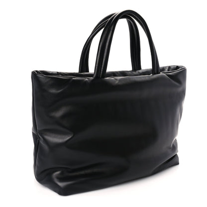Saint Laurent Lambskin Wide Puffer Tote  Black 2 of 8