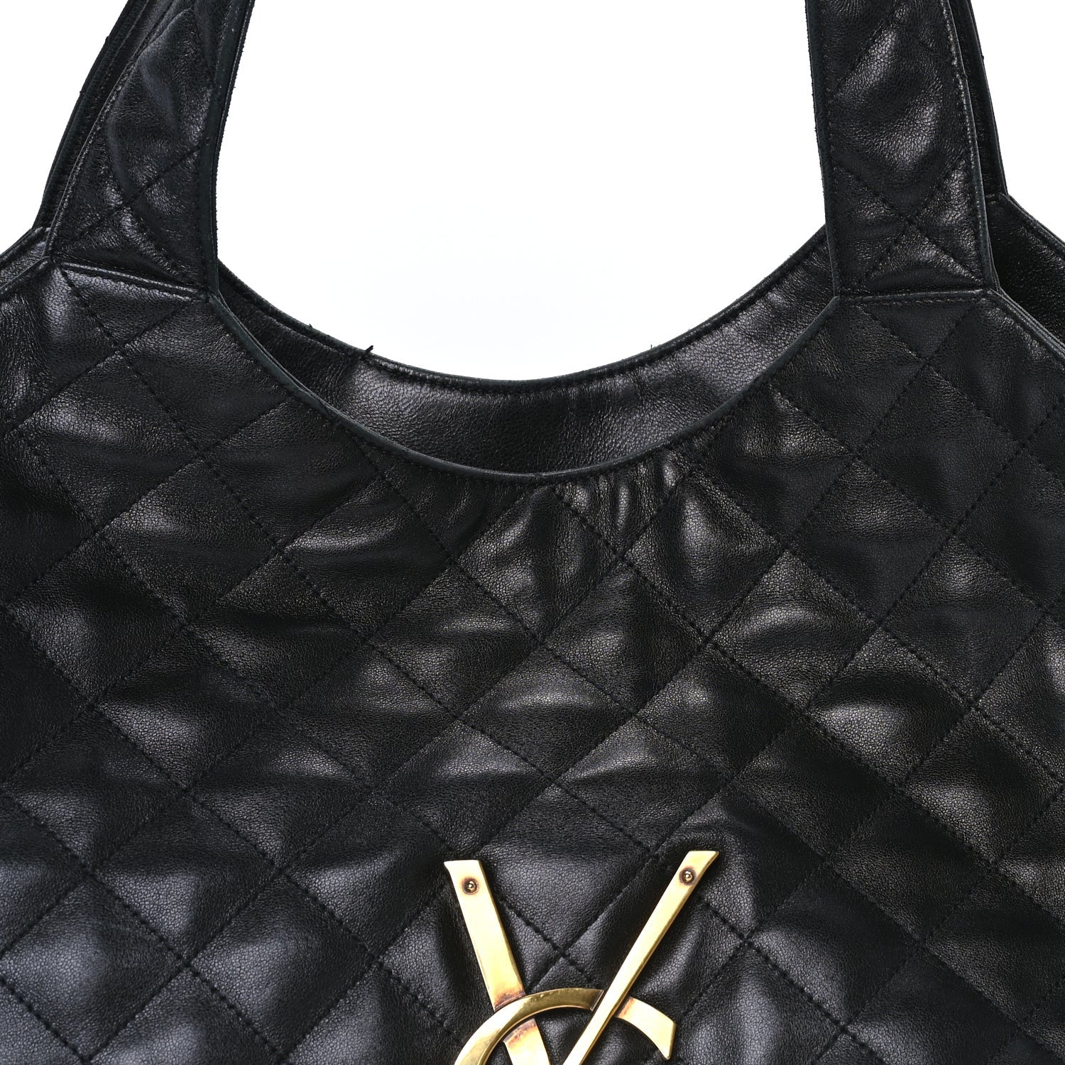 Saint Laurent Lambskin Quilted Maxi Icare Shopping Tote Black 7 of 7