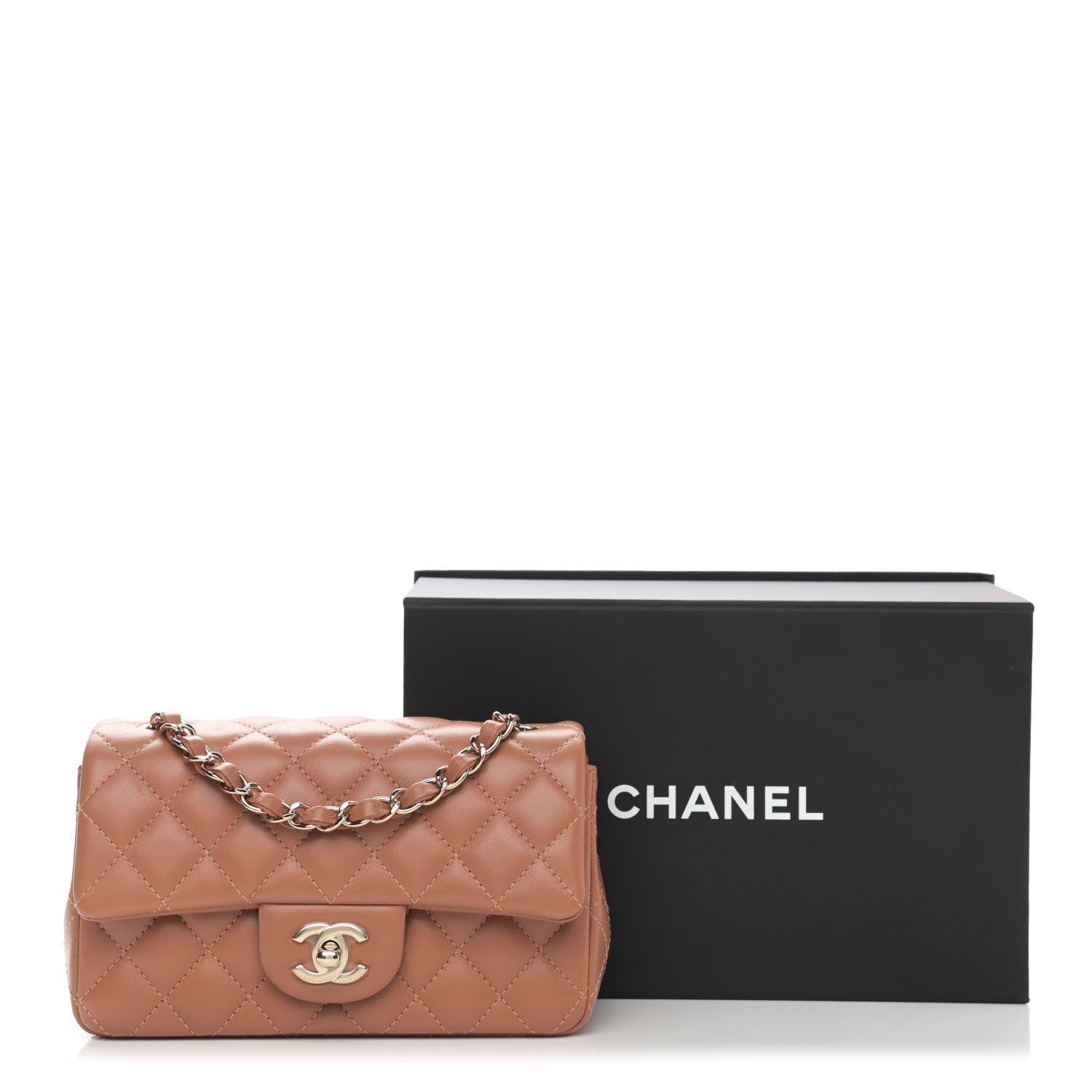 Chanel Lambskin Quilted Mini Rectangular Flap Brown 11 of 11