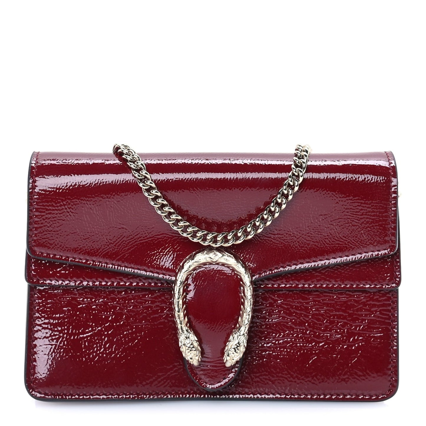 Crinkled Patent Mini Dionysus Shoulder Bag Rosso Ancora Red