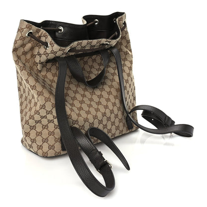 Gucci Monogram Dollar Calfskin O Drawstring Backpack  Beige Ebony Testa di Moro Dark Chocolate 2 of 8