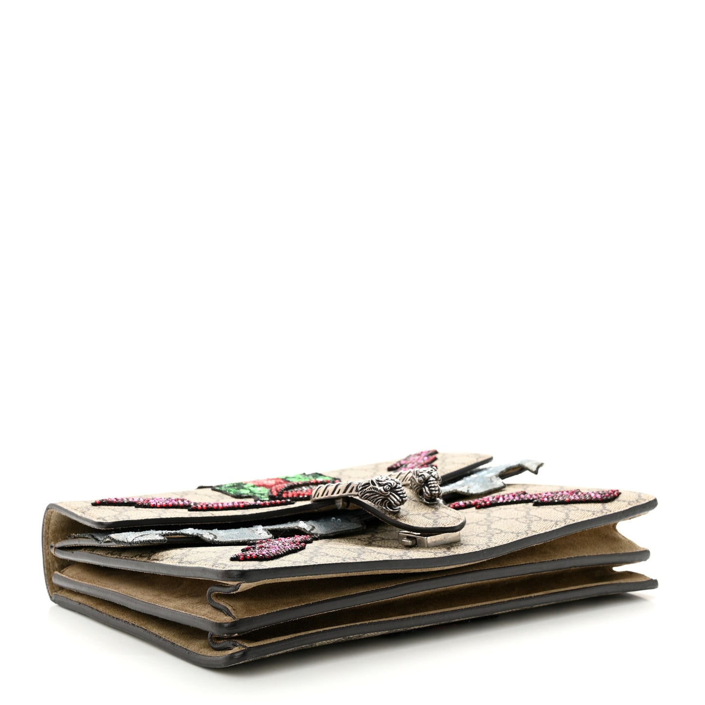 GG Supreme Monogram Lightning Embroidered Medium Dionysus Shoulder Bag Beige