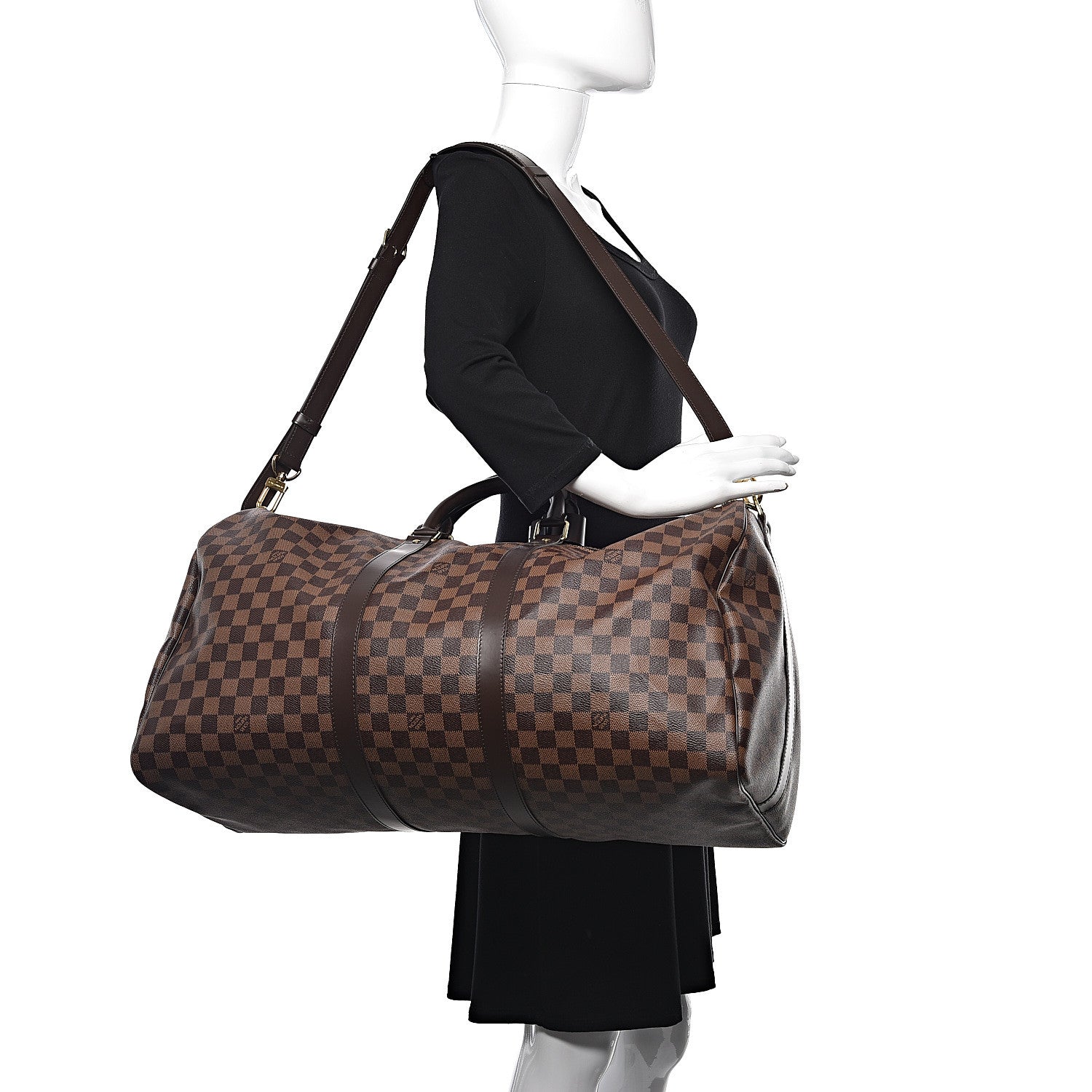 Louis Vuitton Damier Ebene Keepall Bandouliere 55 2 of 9