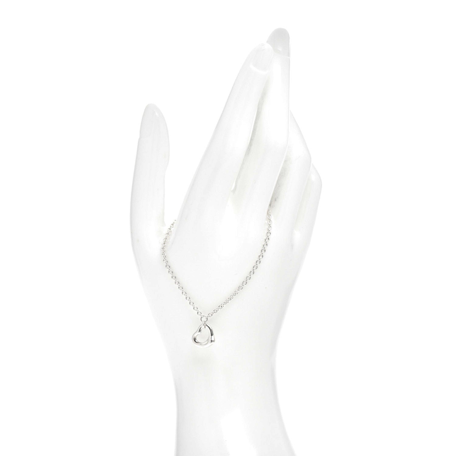 Tiffany Sterling Silver Elsa Peretti Open Heart Charm Bracelet 2 of 4
