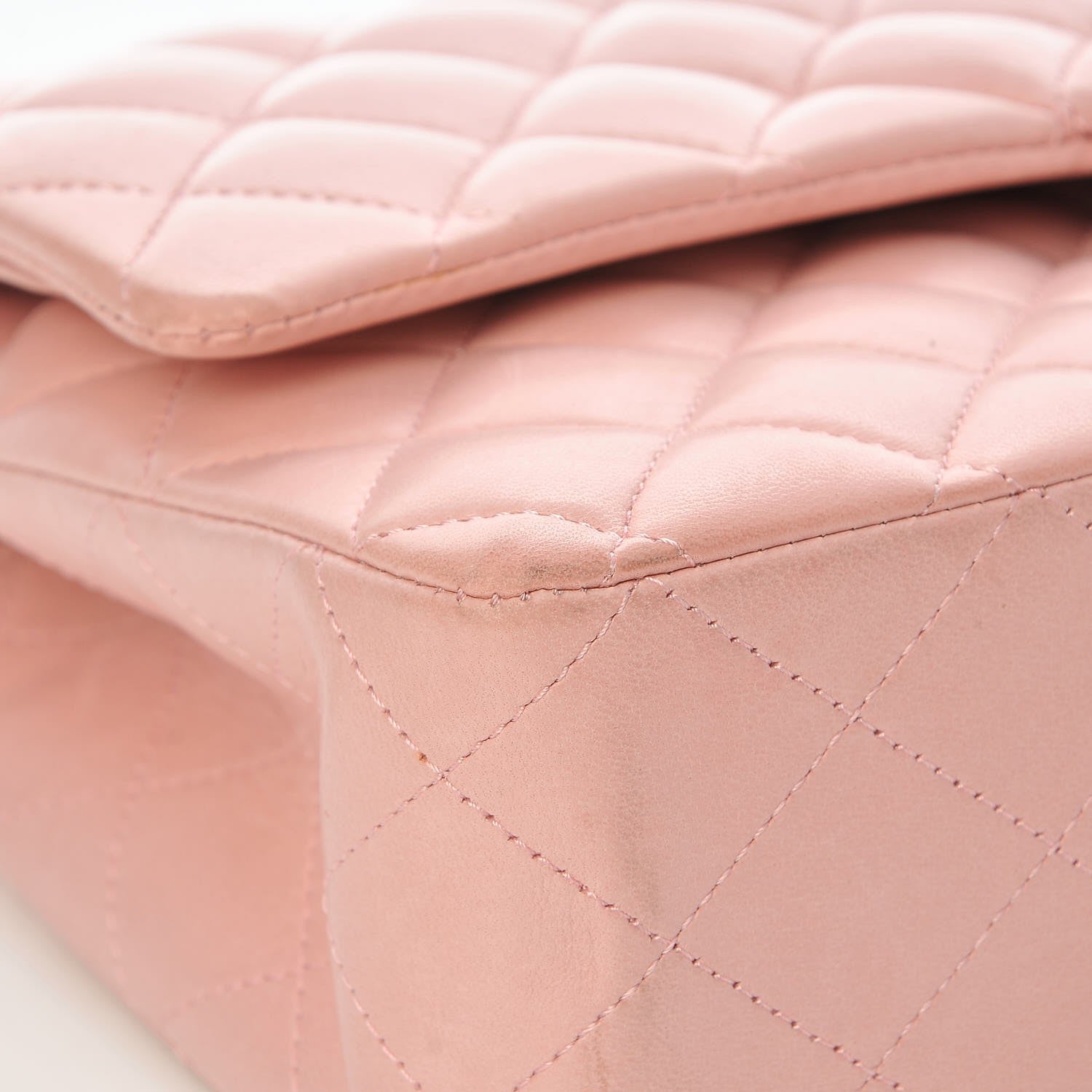 Chanel Lambskin Quilted Medium Double Flap Light Pink 12 of 14