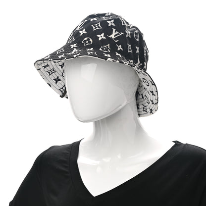 Louis Vuitton Nylon Monogram Reversible Bob Bucket Hat S Black White 2 of 9