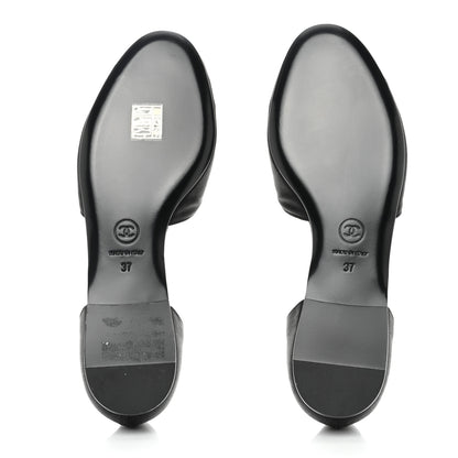 Chanel Satin Diamante CC Flats 37 Black 5 of 8