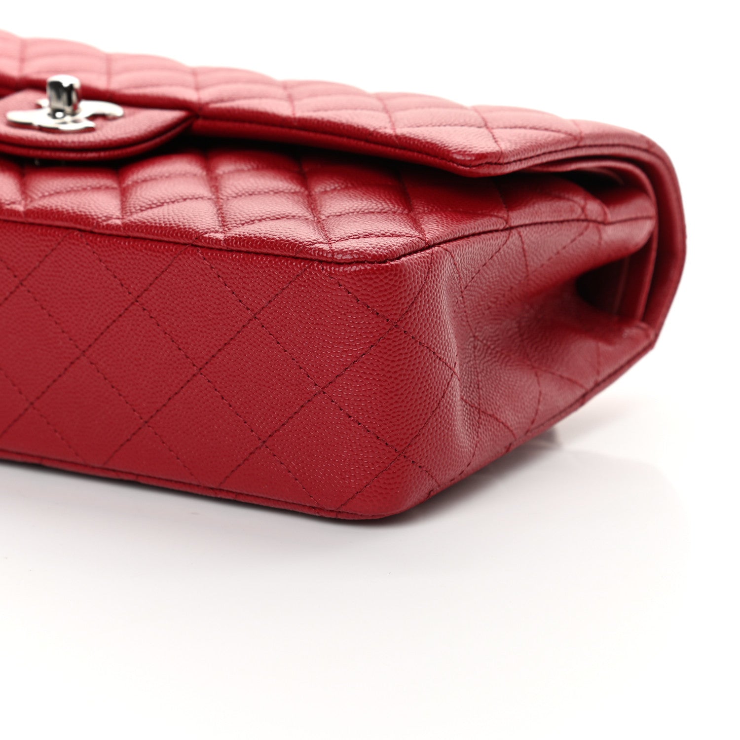 Chanel Caviar Quilted Medium Double Flap Red 10 of 12